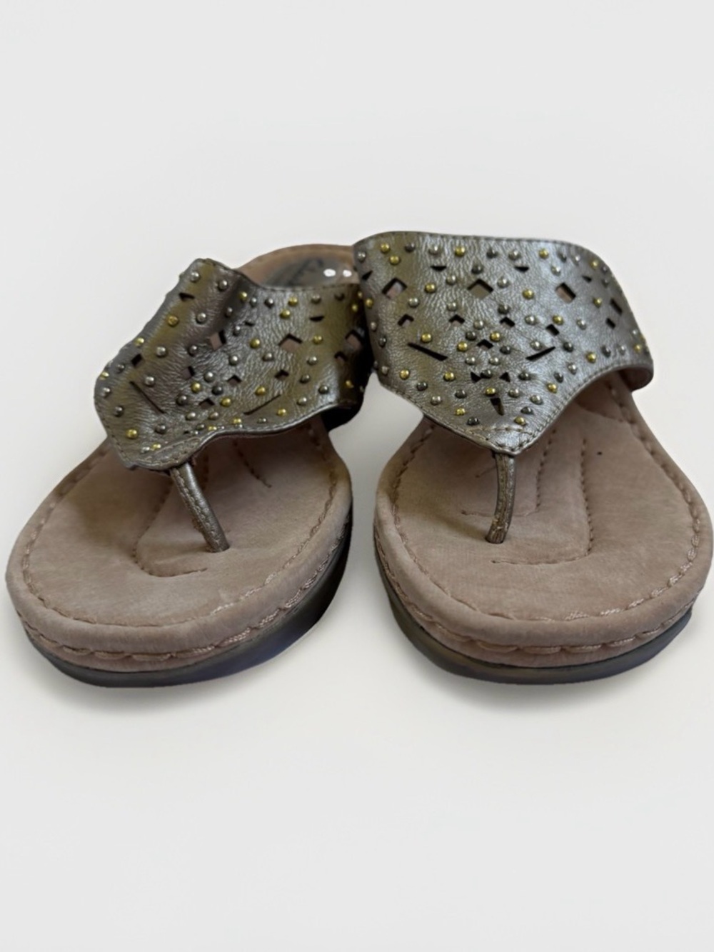 Clarks Artisan Embellished Leather Wedge Comfort Sandals Boho Summer Festival 8M - Picture 5 of 11